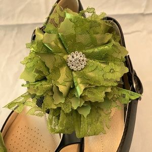 Set Flower with pin back clothing accessory and shoe clip set bling rhinestone